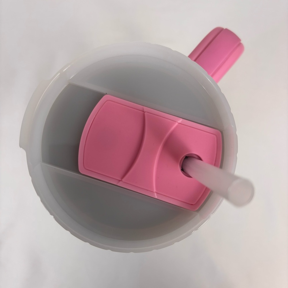 Adventuridge Travel Mug with Handle Twist Lid Straw Pink White Swirl Size 40 Oz - Picture 4 of 9